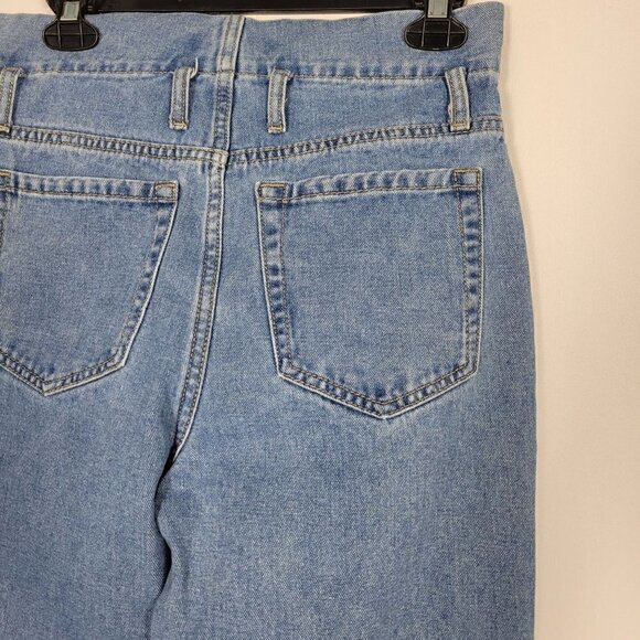 Redial Women's High Rise Paperbag Waist Straight Leg Light Wash Jean Sz 4 (EU34) - Picture 10 of 16
